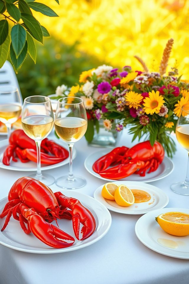 boil lobsters serve butter
