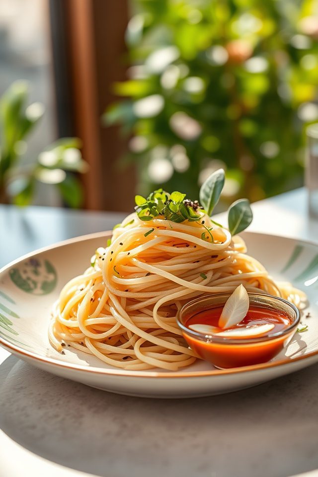 chilled buckwheat noodle dish