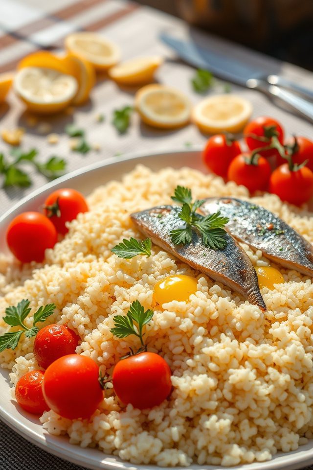 couscous sardines tomatoes mediterranean