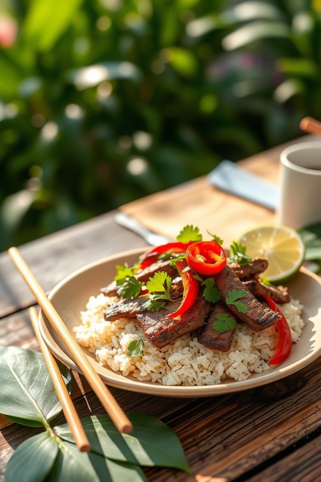 flavorful thai beef stir fry