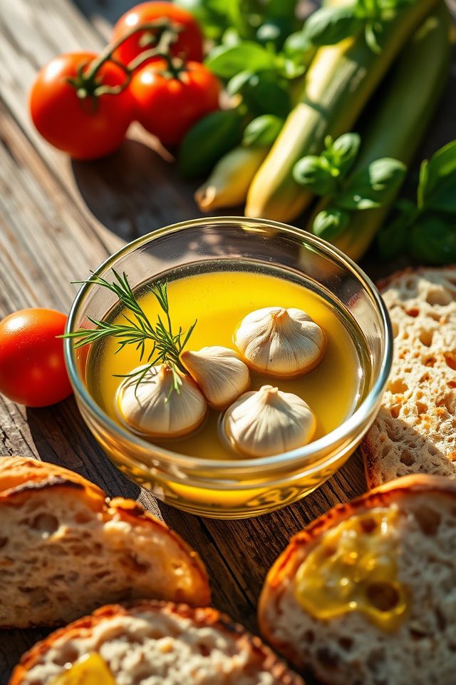 garlic infused olive oil drizzle