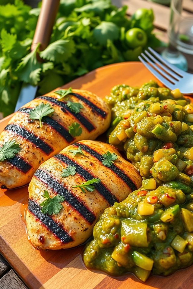 grilled chicken with tomatillo salsa