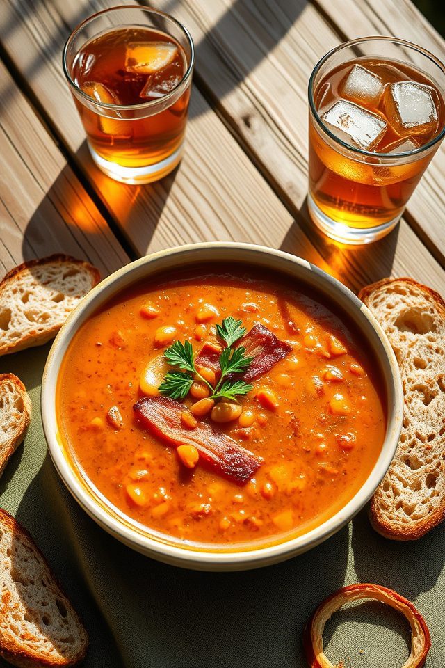 hearty lentil bacon soup