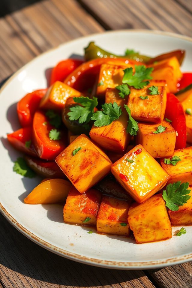 ketchup braised tofu delightfully simple