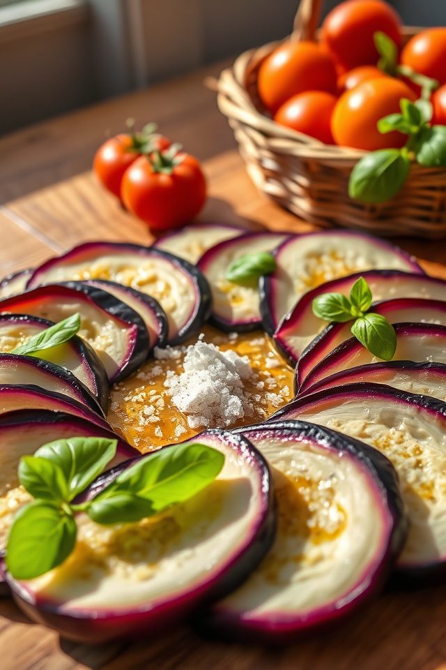 sliced eggplant grilled perfectly