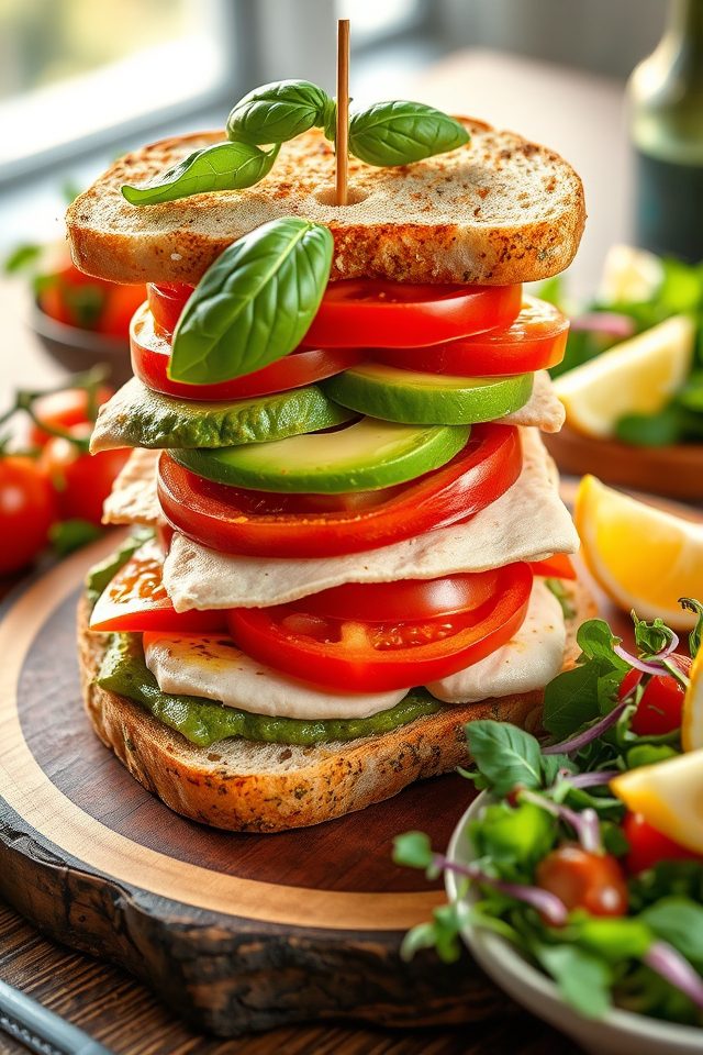 summer sandwich with vibrant ingredients