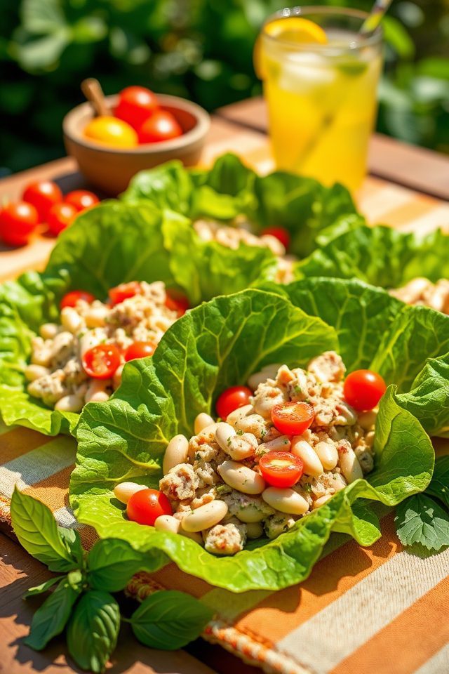 tuna white bean wraps